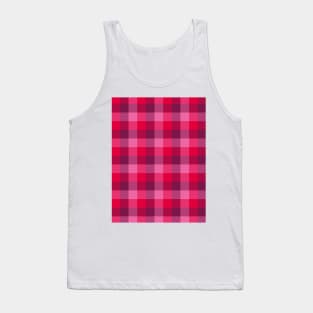 Retro Valentine's tartan paid pink burgundy Tank Top